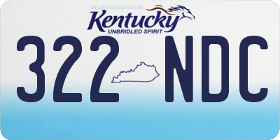 KY license plate 322NDC