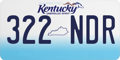 KY license plate 322NDR