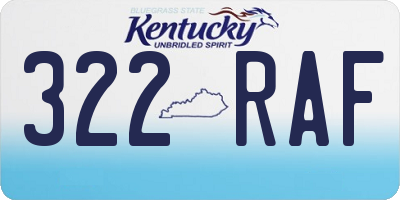 KY license plate 322RAF