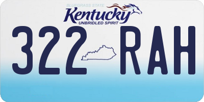 KY license plate 322RAH