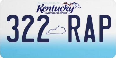 KY license plate 322RAP