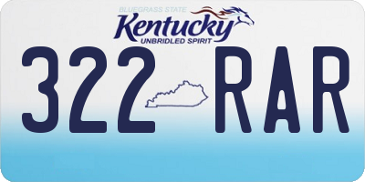 KY license plate 322RAR