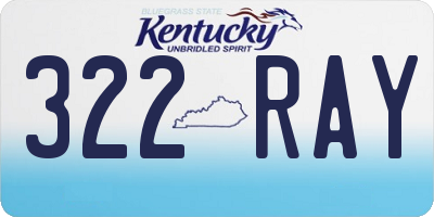 KY license plate 322RAY