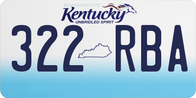 KY license plate 322RBA