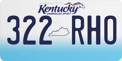 KY license plate 322RHO