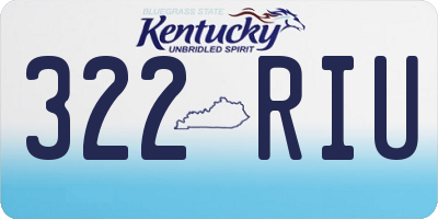 KY license plate 322RIU