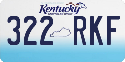 KY license plate 322RKF
