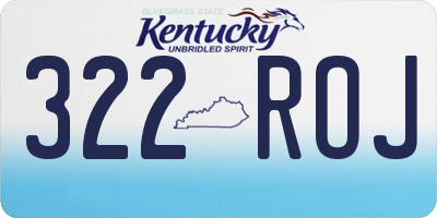 KY license plate 322ROJ