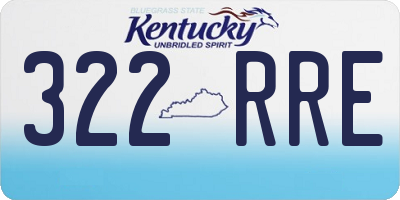 KY license plate 322RRE
