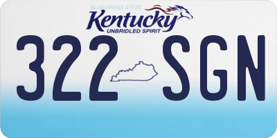 KY license plate 322SGN