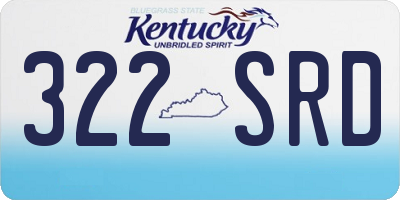 KY license plate 322SRD