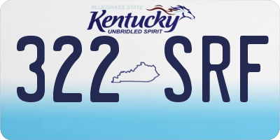 KY license plate 322SRF