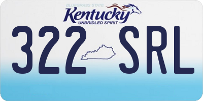 KY license plate 322SRL