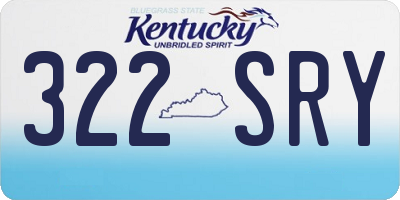 KY license plate 322SRY