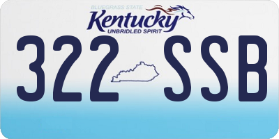KY license plate 322SSB
