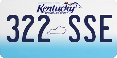 KY license plate 322SSE