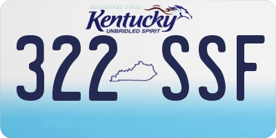 KY license plate 322SSF