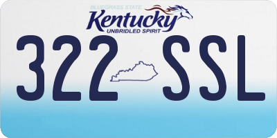 KY license plate 322SSL