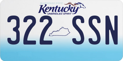 KY license plate 322SSN