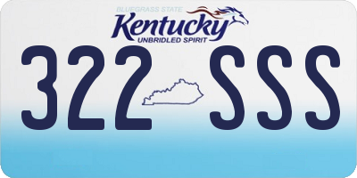 KY license plate 322SSS