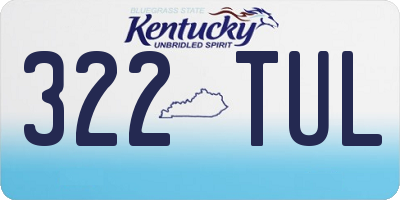 KY license plate 322TUL