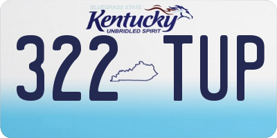 KY license plate 322TUP