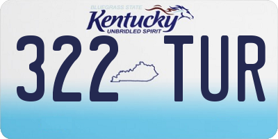 KY license plate 322TUR
