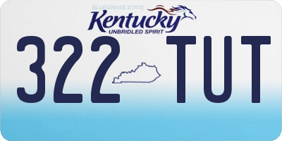 KY license plate 322TUT