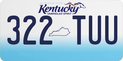 KY license plate 322TUU