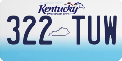 KY license plate 322TUW