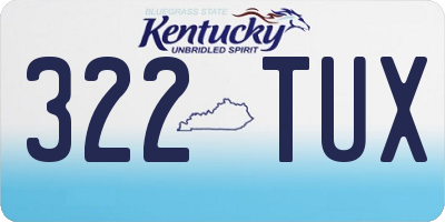 KY license plate 322TUX