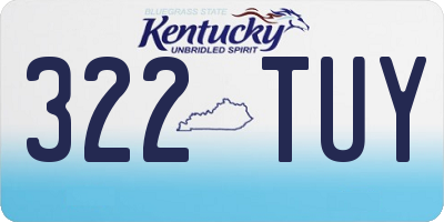 KY license plate 322TUY
