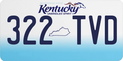KY license plate 322TVD