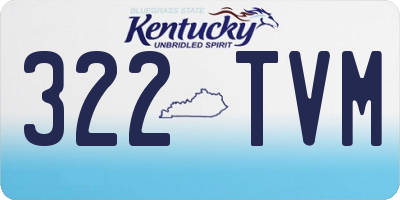 KY license plate 322TVM