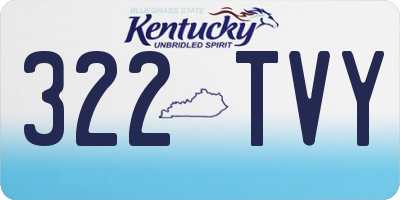 KY license plate 322TVY