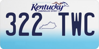 KY license plate 322TWC