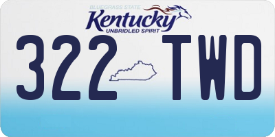 KY license plate 322TWD