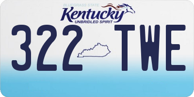 KY license plate 322TWE