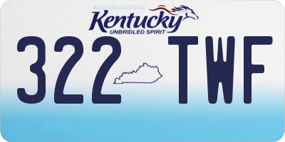 KY license plate 322TWF