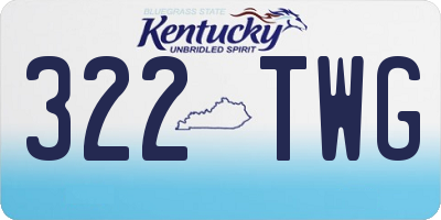 KY license plate 322TWG