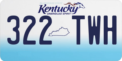 KY license plate 322TWH