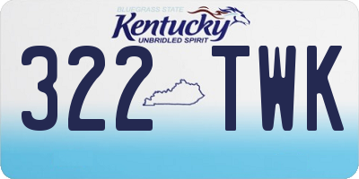 KY license plate 322TWK