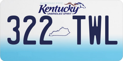 KY license plate 322TWL