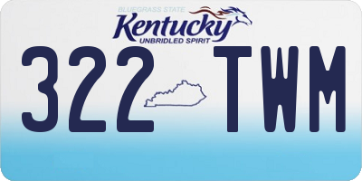 KY license plate 322TWM