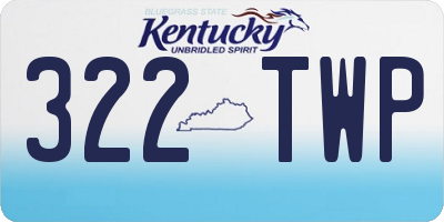KY license plate 322TWP