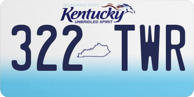 KY license plate 322TWR