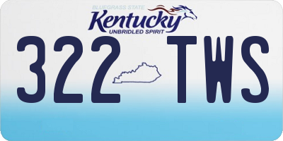 KY license plate 322TWS
