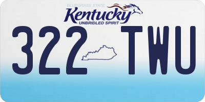 KY license plate 322TWU