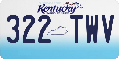 KY license plate 322TWV