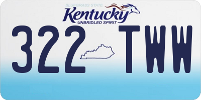 KY license plate 322TWW